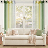 1 x RAW Customer Returns Topfinel Curtains Living Room Curtain Green Gradient Transparent Curtains with Eyelets Bedroom Curtain 160 cm Long Curtains Drapes Over Curtains 140 Wide Loop Curtain Window Curtains - RRP €19.99