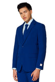 1 x RAW Customer Returns OppoSuits Fashionable Party Solid Color Suits for Men - With Jacket, Pants and Tie, Blue Navy Royale , 50 - RRP €74.95