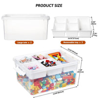 1 x RAW Customer Returns Greentainer storage boxes with lid for building blocks, tools, crafts, colored pencils, stackable boxes, toy storage box made of plastic with removable tray, craft storage box - RRP €29.99