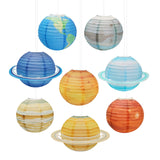 1 x RAW Customer Returns 8PCS Paper Lanterns Planets Celestial Body Lanterns Lampshade Solar System Lantern Decoration for Children Theme Birthday Party Christening Room Decoration Hanging Decorations 30x30cm  - RRP €17.29