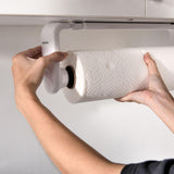 1 x RAW Customer Returns simpletome kitchen roll holder one hand pull adaptive tension arm adjustable length 9.4-12.2 inches 24-31 cm white  - RRP €20.16