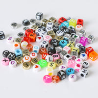 4 x Brand New 1800 PCS Acrylic Letter Beads Alphabet Letter Beads 6 Styles A-Z Cube Colorful DIY Beads with 10m Cord for Jewelry Making DIY Necklace Bracelet Necklaces Accessory 1800  - RRP €79.96