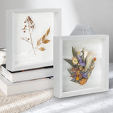 1 x RAW Customer Returns Anhow 2-pack 3D picture frames for filling, 3D picture frame deep object frame 20 x 20 cm with transparent real glass for table top and wall - white 3 cm - RRP €21.62