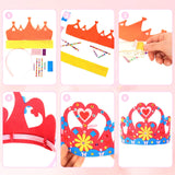 1 x Brand New 4 Pieces Birthday Crown Party Hats Craft DIY Art Kit Princess Royal Crown Home Project Group Colorful Crown Hats Crown Hat for Kids Girls Party Cospaly Party Hats Birthday - RRP €19.2