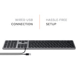 1 x RAW Customer Returns SATECHI Aluminum USB Wired Keyboard with Numeric Keypad For M2 M1 MacBook Pro Air, M2 M1 iPad Pro Air, M2 Mac Mini, iMac M1 US English Layout, Space Gray  - RRP €59.99