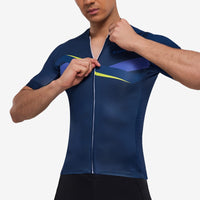 1 x RAW Customer Returns Santic Cycling Jersey Men s Cycling Jersey Short Sleeve Cycling Jerseys Bicycle Short Sleeve Jersey Breathable Quick Dry Blue L - RRP €29.99