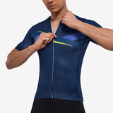 1 x RAW Customer Returns Santic Cycling Jersey Men s Cycling Jersey Short Sleeve Cycling Jerseys Bicycle Short Sleeve Jersey Breathable Quick Dry Blue L - RRP €29.99