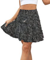 1 x Brand New Vcindai Women s Summer Short Skirts Boho Skirt Mini Skirt Flowers Summer Skirt, XL - RRP €18.11