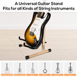 1 x RAW Customer Returns LEKATO Wooden Guitar Stand, Acoustic Guitar Stand, Hardwood Base, Guitar Bass Stand for Electric Guitar, Bass, Cello, Banjo, Mandolin, Ukulele, Real Wood - RRP €28.99