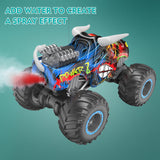 1 x RAW Customer Returns iBlivers Remote Control Car, 2.4GHz All Terrain Remote Control, RC Monster Truck Toy, Spray Music Car for Kids 8  - RRP €35.04