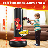 1 x RAW Customer Returns QPAU Punching Bag Children, 122 cm Inflatable Standing Punching Bag for 3-6 Children, Gifts for Boys and Girls, Punching Bag Standing Children s Set for Practice Karate, Taekwondo, MMA - RRP €39.29