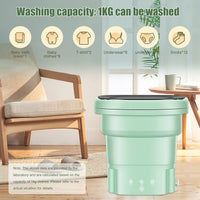 1 x RAW Customer Returns 8L Mini Washing Machine, Portable Mini Travel Washing Machine, Foldable Camping Washing Machine With Drain Basket and Drain Line Suitable for Underwear, Socks and Children s Clothes, Travel, Camping - RRP €44.11