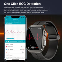 1 x RAW Customer Returns Marsyu Smartwatch Men with ECG Phone Function 1.96 Fitness Watch 24 7 Blood Pressure SpO2 Heart Rate Body Temperature Measurement, 150 Sports Modes IP68 Waterproof Sports Watch for Android iOS, Black - RRP €78.68