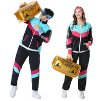 1 x RAW Customer Returns Enhenenhen 80s 90s outfit for men women, 80s costume tracksuit women retro jogging suit, adult 80s 90s costume suit for carnival - RRP €37.37