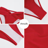 1 x RAW Customer Returns YBENLOVER Women s High Waist Bikini Sexy Push Up Swimsuit V Neck Two Piece Swimsuit Bathing Suits,Red,L - RRP €24.0