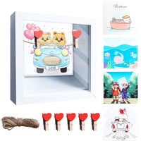 3 x Brand New 5 in 1 3D picture frame to fill, children s picture frame money box money gift with 5 interchangeable motifs for birthday, money gift birth baby, boy girl, money gift wedding - RRP €61.2