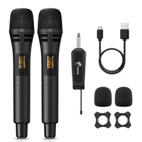 1 x RAW Customer Returns TONOR microphone wireless, wireless radio microphone wireless microphone handheld microphone dynamic microfono mic with receiver for amplifier PA system karaoke wedding party conference lecture TW320 Black - RRP €49.99