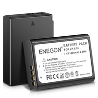 1 x RAW Customer Returns ENEGON LP-E10 battery 1200mAh 2 pieces for Canon LP-E10 and Canon EOS Rebel T3, T5, T6, T7, T100, Kiss X2, Kiss X50, Kiss X70, X80, X90 EOS 1100D, EOS 1200D, EOS 1300D 15000D D 2000 D 3000D 4000D - RRP €23.99