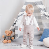 1 x RAW Customer Returns Gajaous Baby Boys Christening Suit Gentleman Clothing Sets Toddler Boys Long Sleeve Tie Wedding Suit for Spring Autumn - RRP €24.99