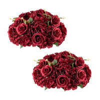 3 x RAW Customer Returns Inweder Artificial Flowers for Centerpieces - 2 Pcs Burgundy Silk Rose and Hydrangea Fake Flower Balls with Plastic Base for Wedding Centerpieces Party Bedroom Decoration - RRP €122.37