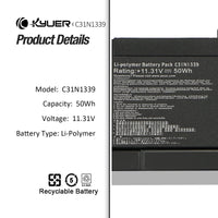 1 x RAW Customer Returns C31N1339 Laptop Battery for Asus ZenBook UX303 UX303L UX303LA UX303LB UX303LN UX303U UX303UA UX303UB BX303L BX303LA Q302 Q302L Q302LA Q302LG Transformer Book Flip TP300L TP300LA TP300LD TP300LJ TP300UA - RRP €35.99