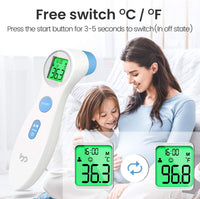 8 x RAW Customer Returns Fever thermometer for babies, children and adults, contactless forehead thermometer infrared digital thermometer with instant accurate reading, fever alarm, white - RRP €128.24