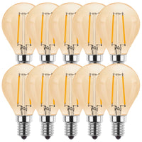 1 x RAW Customer Returns ProCrus G45 LED 2W light bulb, E14 vintage 2W Edison LED lamp, retro lighting filament LED, 2700K warm white, 100LM light bulb replacement for 10W incandescent lamp, not dimmable, amber LED bulb, pack of 10 - RRP €19.14