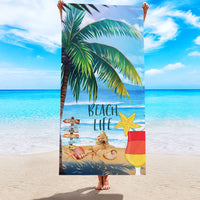 1 x Brand New SJUNJIE Microfiber Beach Towel Large Beach Towel Sandproof Beach Blanket Quick Drying Beach Towel Women for Travel Camping Gym Swimming Pool 150x70cm  - RRP €22.8