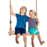 1 x RAW Customer Returns Wooden swing seat for children and adults, wooden swing, garden swing with adjustable hemp rope, garden swing, swing seat for garden yard indoor and outdoor use up to 250 kg - RRP €67.99