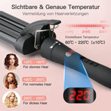 1 x RAW Customer Returns Curling iron set, 5 in 1, with various attachments, tourmaline ceramic wave iron, straightening brush, with storage box LED display, large and small curls for all hair styling - RRP €63.74