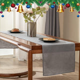 1 x Brand New CHUFFED table runner linen made from 100 French flax, table runner 220 cm long, durable, table runner washable for weddings, communions, baptisms and all celebrations grey, 40 220 cm  - RRP €25.39