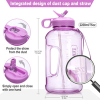 9 x Brand New FORWEWAY Large Drinking Bottle with Straw 1.5 Liter, BPA Free Leak-Proof Sports Water Bottle with Carry Handle for Gym Bodybuilding Outdoor Sports Office Purple  - RRP €163.26