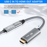 1 x RAW Customer Returns BASESAILOR USB-C Female to HDMI Male Cable Adapter, USB Type C 3.1 Input to HDMI Output Converter, 4K 60Hz USBC Thunderbolt 3 Adapter for Monitor, MacBook Pro, Mac Air, Chromebook Pixel - RRP €20.38