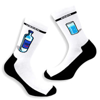 1 x Brand New COMPRESSION FOR ATHLETES Nordic14 Organic Cotton Drink Socks - Gift for Dad, Son or Friends - Seamless Socks Made from Sustainable Organic Cotton - 44-47, Vodka Soda  - RRP €21.6