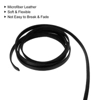 1 x Brand New sourcing map Leather Cord, 49.21 Yards 5mm Flat Suede Rope for Coin Purse Handbag Shoelace DIY Crafts Bracelet Creation, Black 1 Roll - RRP €19.2