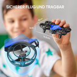 1 x RAW Customer Returns Tomzon mini drone for children beginners, remote-controlled aircraft with combat mode, RC quadcopter 24min long flight time, 360 propeller protection, toy throw go 3D flip circular flight, mini drone, blue - RRP €39.99