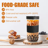 1 x RAW Customer Returns RHtvrll 2 Pack Tea Cups, Smoothie Cups 24 oz Bubble Tea Cups with Lid and Straw, Travel Cup for Bubble Tea, Milk Tea, Smoothie, Juice, Iced Coffee - RRP €16.99