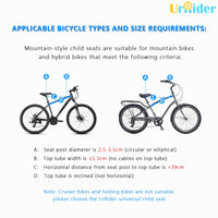 1 x RAW Customer Returns UrRider Children s Bicycle Seat for Mountain Bikes, Children s Bicycle Seat Front, Foldable, Ultralight Portable, Tool-Free, Quick Release, Upgrade, for Children 2 to 6 Years Old - RRP €70.58