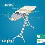 1 x RAW Customer Returns Airpro By Widex 6-layer ironing board cover for steam irons - size XL universal max 125x50 cm - no more water under the ironing board - irons up to 50 faster - Made IN Europe - RRP €29.96