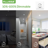 1 x RAW Customer Returns ALUSSO LED recessed spotlight 230V flat, 5W 400 lumen dimmable LED spots 230V ceiling spots, warm white 3000K  4000K cold white 6500K, LED recessed lights IP44 for bathroom, kitchen, living room, set of 12 - RRP €57.47