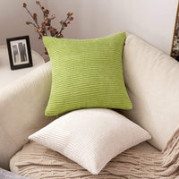 1 x RAW Customer Returns MIULEE set of 2 cushion covers, decorative cushion covers, cushion covers, corduroy sofa cushions, decorative couch cushions, cover, decorative cushions, soft vintage for bed, living room, 45 x 45 cm, cream white - RRP €16.13