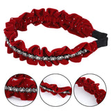 1 x Brand New 1PCS curled wide edge headband with diamond, satin hair ties, fashionable comfortable hair bands, headband, sweet hair accessories for women and girls red  - RRP €18.0