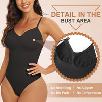 1 x RAW Customer Returns Tuopuda Bodysuit Women s Bodysuit Control Shaping Underwear Control Sheath Shapewear Slimming Invisible Flat Stomach Slimming Thong Shaper Seamless Adjustable Shoulder Strap, Black, M - RRP €19.99