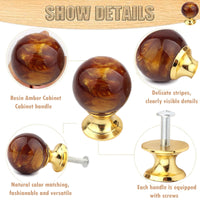 30 x Brand New Sanlianzi Vintage Furniture Knobs 6pcs Round Amber Cabinet Knobs Single Hole Handle with Screws for Dresser Drawer Door Handles - RRP €648.0