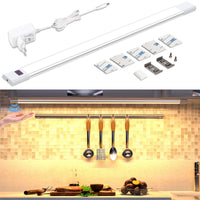 1 x RAW Customer Returns WOBANE LED Under Cabinet Light, Kitchen LED Bar with Non-Contact Sensor Dimmable, 60cm LED Under Cabinet Lamp with 12V Socket for Under Shelf, Shelves, Warm White 2700K - RRP €31.46