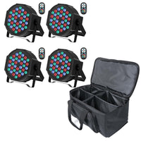 1 x RAW Customer Returns U King 4x 36 LED Par Spotlights with Bag, RGB Stage Light Party Light with Remote Control, Disco Light Spotlight Lighting for Stage DJ Party Show Bar Halloween Christmas - RRP €129.99