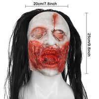 2 x Brand New TIANHOO Zombie Mask Vampire Mask Halloween Horror Mask Female Ghost Blood Horror Mask with Black Hair Realistic Full Face Latex Mask for Halloween Costume Cosplay Party - RRP €33.44