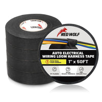 1 x RAW Customer Returns RED WOLF Insulation Tape Heat Resistant Automotive Fabric Tape Car Cable Adhesive Tape Electrical Cable Fabric Tape Self-Adhesive Multi-Purpose Felt Tape 15m x 25mm 5 Pieces - RRP €17.14