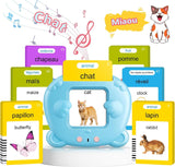 1 x RAW Customer Returns Bilingual Talking Flashcards English and French , Talking Flash Cards for Toddlers 2-6 Years Old, 112 Sheets 224 Words, Audible Learning Toys - RRP €17.99