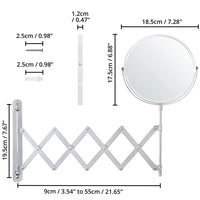 1 x RAW Customer Returns BELLE Vous Wall Mounted Magnifying Mirror Extendable and Swivel 360 - Magnification x3 - 17.5 x 18.5 cm - Double-Sided Bathroom Wall Mirror in Stainless Steel for Makeup and Shaving - RRP €24.91